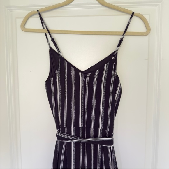 Monteau Romper Womens  Black and White Striped Small Jumpsuit - Picture 2 of 4